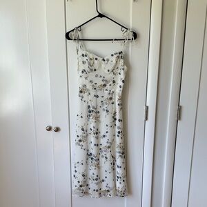 SHEIN White Floral Midi Dress